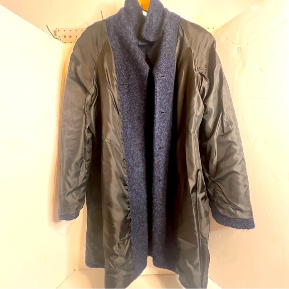 Anne Klein Women’s Wool/Polyester Blend Coat, Size XL, Cobalt Blue/Black. - Picture 10 of 13